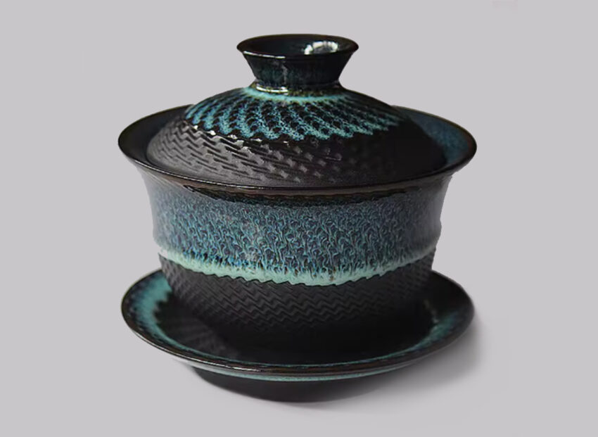 Gaiwan - "Morska skorupa", glina i szkliwo 170ml