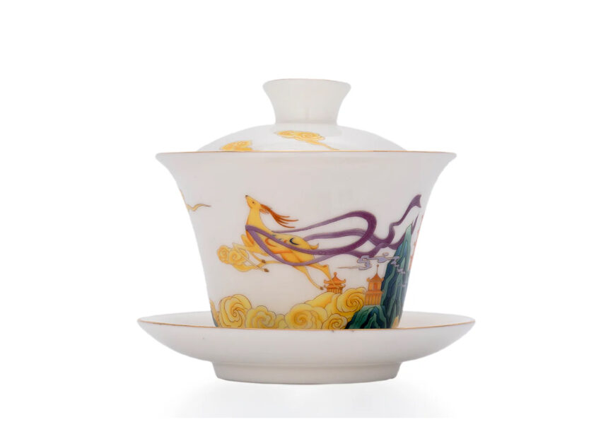 Gaiwan porcelanowy - "Złota antylopa" 150 ml