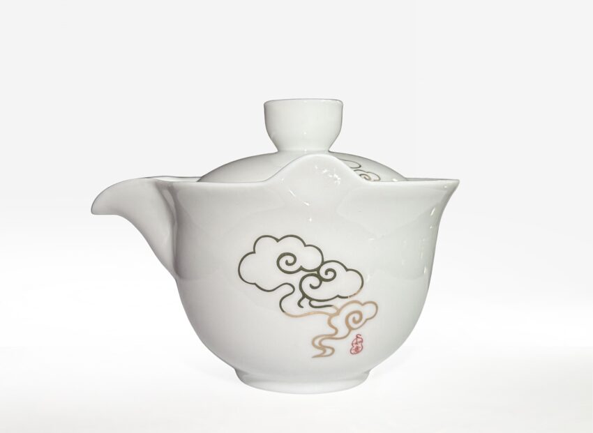 Gaiwan „Chmurki” 220 ml, porcelana, z sitkiem