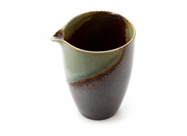Chahai „Yu Shan” 200 ml – ceramiczne naczynie do herbaty z zielonobrązowym szkliwem, widok z góry