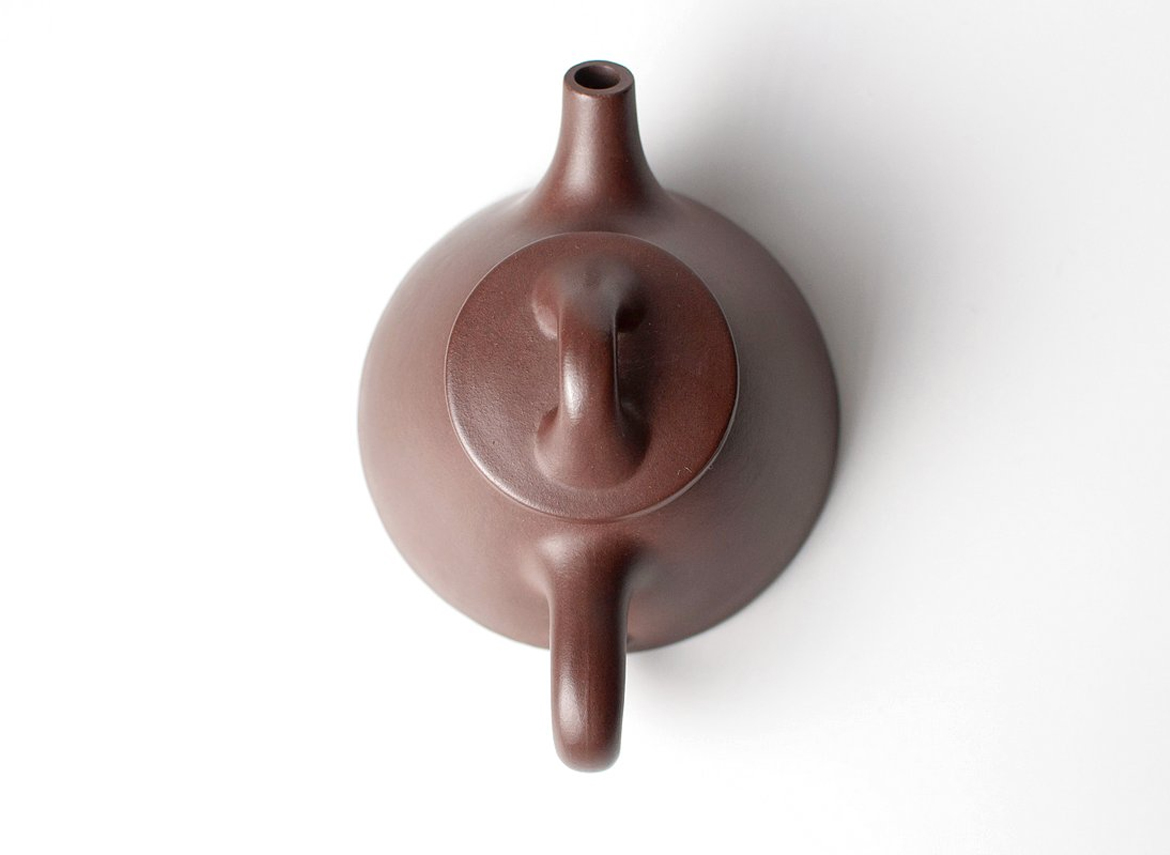 Czajnik „Hong Shi” 190 ml, glina Yixing – widok z góry na pokrywkę, dzióbek i uchwyt